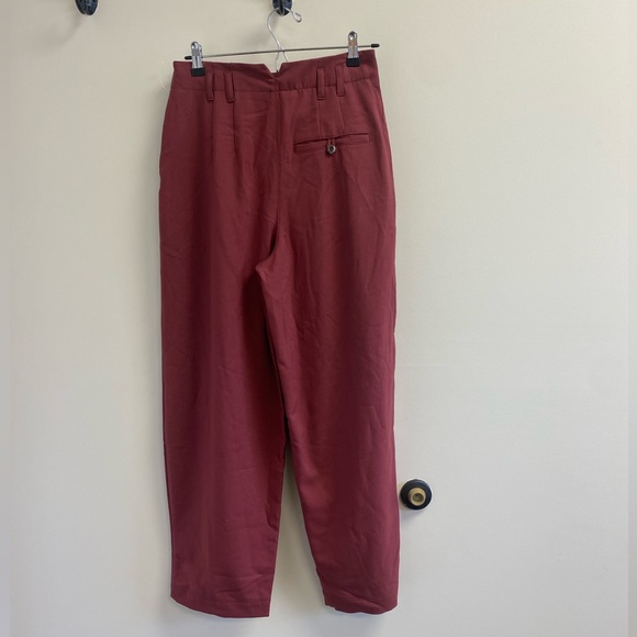 Free People- Calla Tailored Trousers Size 0 Maroon - Picture 6 of 12